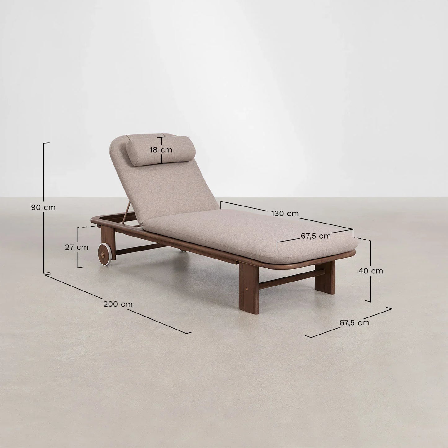 Premium Adjustable Wooden Sun Lounger – Absolute Comfort with Cushion Included