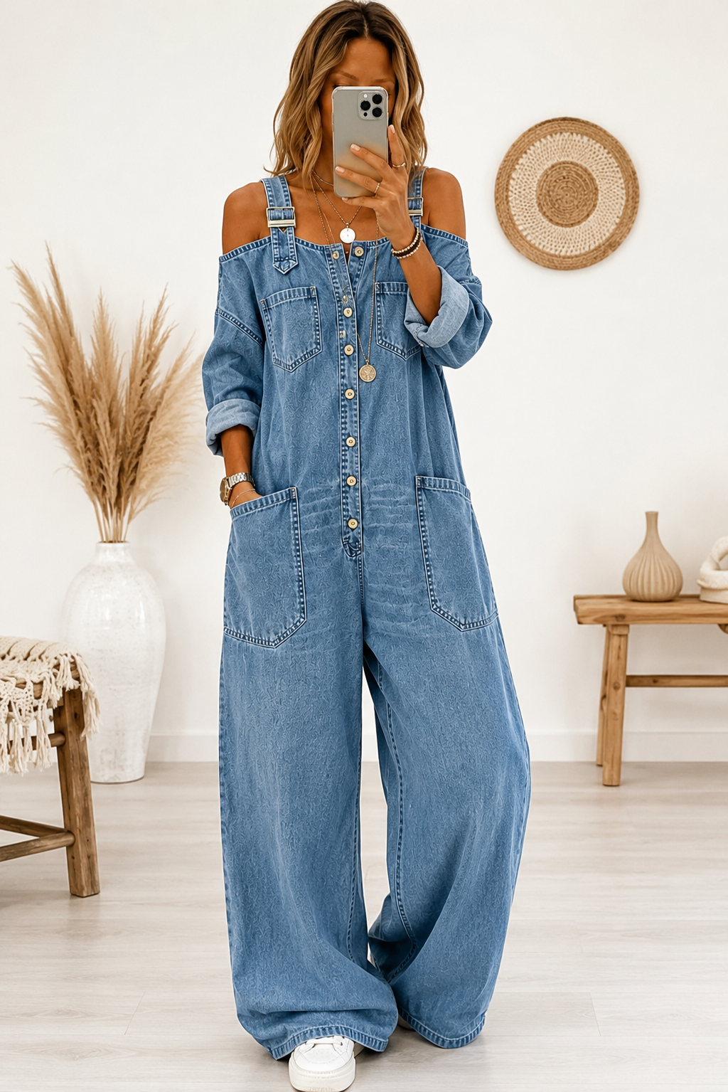 Combinaison Denim Oversize Femme