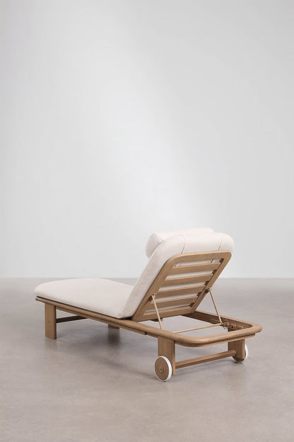 Premium Adjustable Wooden Sun Lounger – Absolute Comfort with Cushion Included